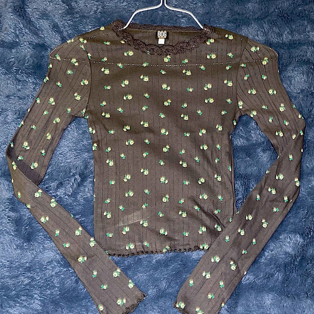 BDG Floral Ribbed Top (XS) 💐